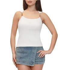 Stevie By Steve Madden Beaded Trim Sweater Tank