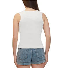 Stevie By Steve Madden Beaded Trim Sweater Tank