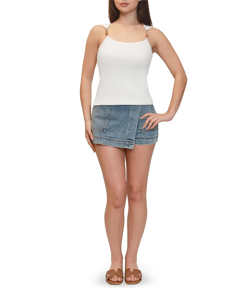 Stevie By Steve Madden Beaded Trim Sweater Tank