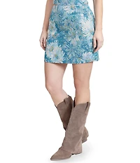 Stevie by Steve Madden Brocade Lace Floral Print Mini Skirt