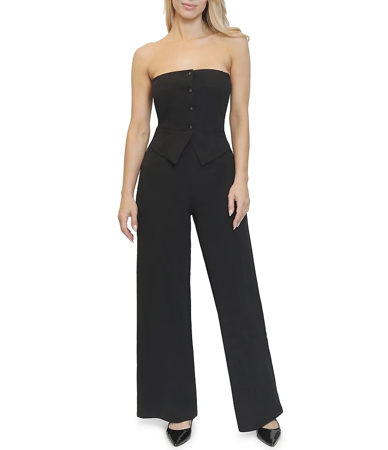 Stevie By Steve Madden Button Front Vest Jumpsuit