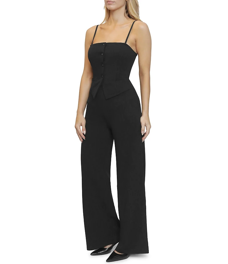 Stevie By Steve Madden Button Front Vest Jumpsuit