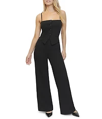 Stevie By Steve Madden Button Front Vest Jumpsuit