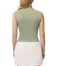Stevie By Steve Madden Cap Sleeve Square Neck Cropped Top