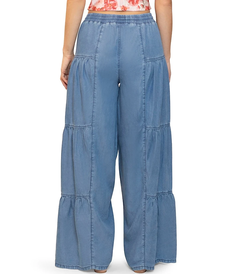 Stevie by Steve Madden Chambray Wide Leg Full Length Pants