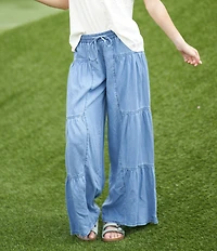 Stevie by Steve Madden Chambray Wide Leg Full Length Pants