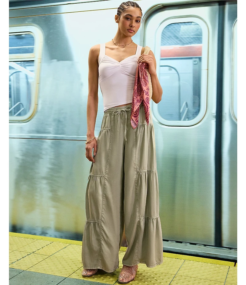 Stevie By Steve Madden Chambray Wide Leg Pants