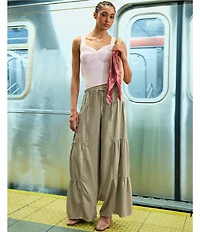 Stevie By Steve Madden Chambray Wide Leg Pants
