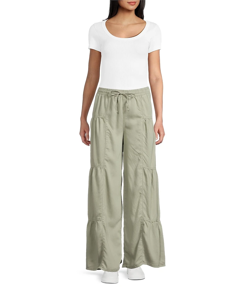 Stevie By Steve Madden Chambray Wide Leg Pants