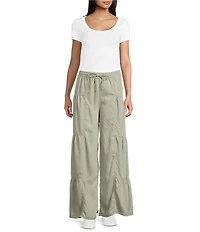 Stevie By Steve Madden Chambray Wide Leg Pants