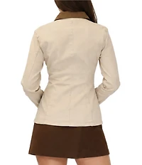 Stevie By Steve Madden Collared Cinched Waist Barn Jacket