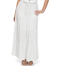 Stevie by Steve Madden Coordinating Mid Rise Tiered Maxi Skirt