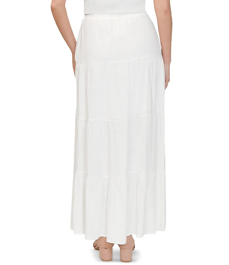 Stevie by Steve Madden Coordinating Mid Rise Tiered Maxi Skirt