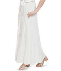 Stevie by Steve Madden Coordinating Mid Rise Tiered Maxi Skirt