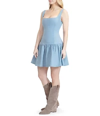 Stevie by Steve Madden Drop Waist Lace Up Mini Dress
