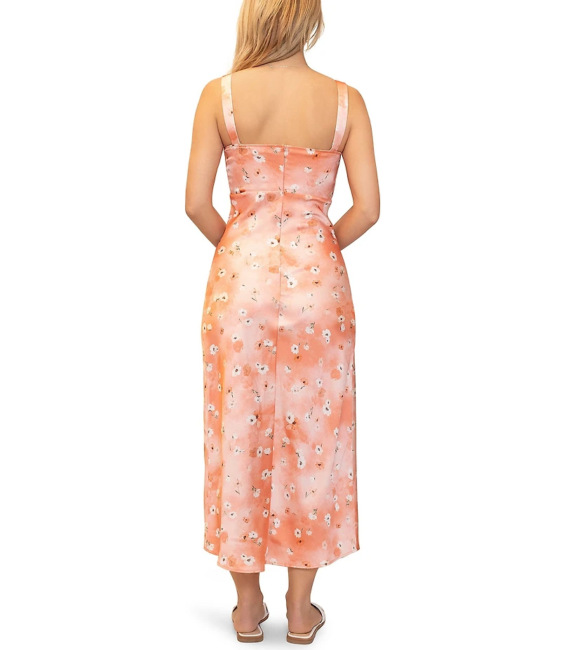 Stevie By Steve Madden Floral Print V-Neck Cami Midi Dress
