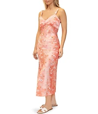 Stevie By Steve Madden Floral Print V-Neck Cami Midi Dress