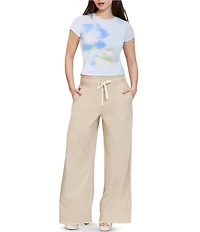 Stevie by Steve Madden Floral Printed Mesh Crew Neck Top
