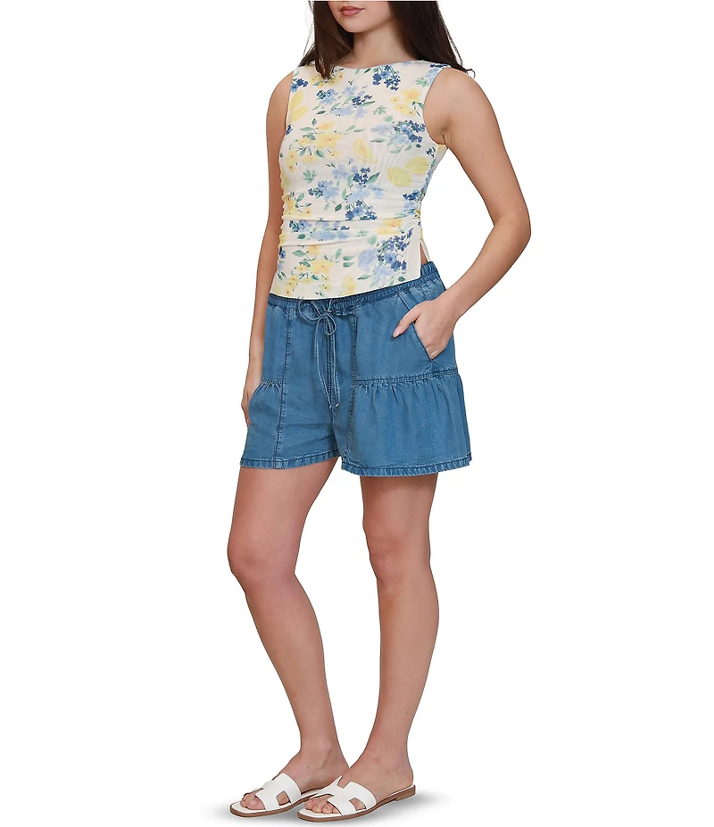 Stevie by Steve Madden Floral Printed Mesh Sleeveless Top