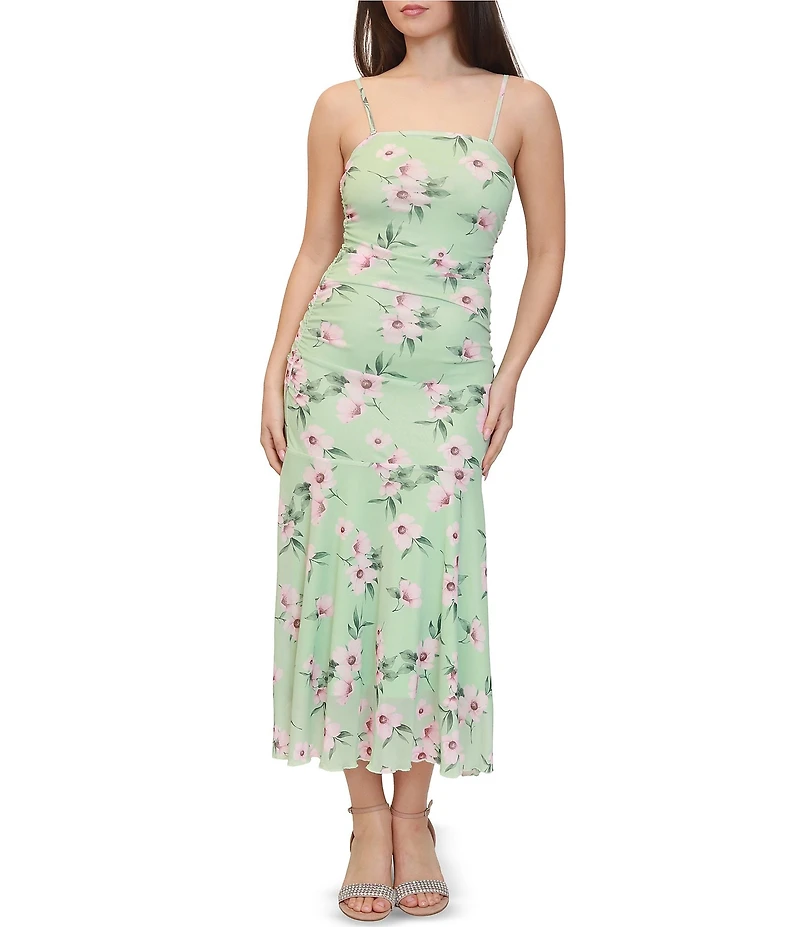 Stevie By Steve Madden Floral Printed Ruched Midi Dress