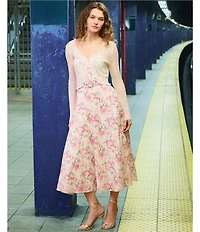 Stevie By Steve Madden Floral Printed Sweetheart Neck Belted Maxi Dress