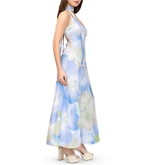 Stevie by Steve Madden Floral Printed V-Neck Scarf Tie Back Dress