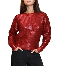 Stevie by Steve Madden Foil Long Sleeve Sweater