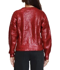 Stevie by Steve Madden Foil Long Sleeve Sweater