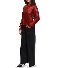 Stevie by Steve Madden Foil Long Sleeve Sweater