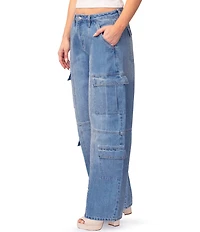 Stevie by Steve Madden High Rise Barrel Fit Cargo Jeans