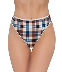 Stevie by Steve Madden Mad About Plaid High Waist Swim Bottoms