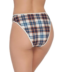 Stevie by Steve Madden Mad About Plaid High Waist Swim Bottoms