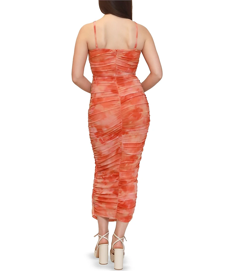 Stevie By Steve Madden Mesh Ruched Tube Maxi Dress