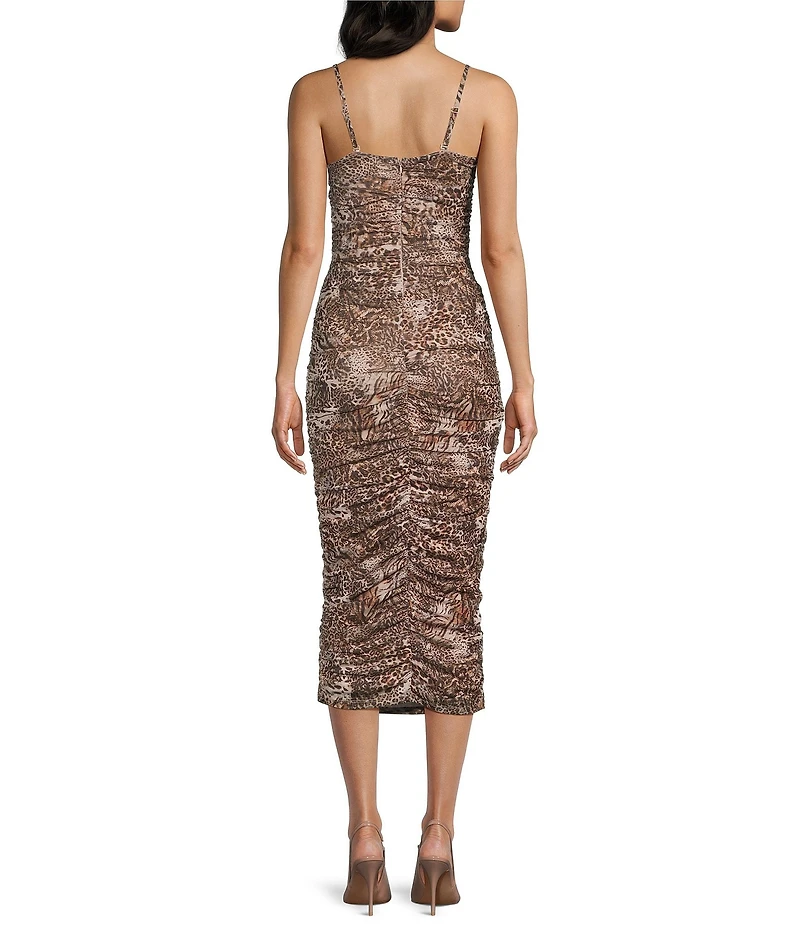 Stevie By Steve Madden Mesh Ruched Tube Maxi Dress
