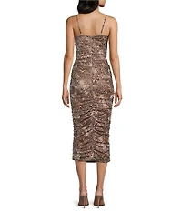 Stevie By Steve Madden Mesh Ruched Tube Maxi Dress