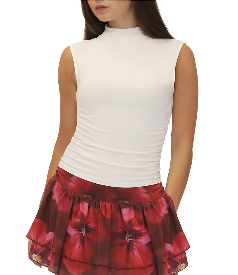 Stevie By Steve Madden Mock Neck Cap Sleeve Top