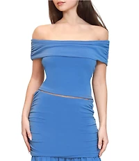 Stevie by Steve Madden Off The Shoulder Bow Back Top