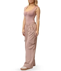 Stevie By Steve Madden Pinstripe Pattern High Rise Loose Fit Pant