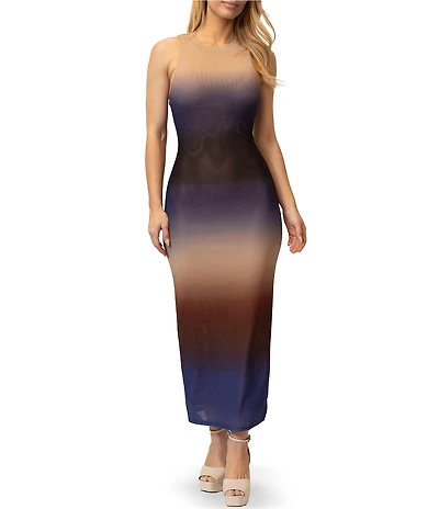 Stevie By Steve Madden Printed High Neck Sleeveless Maxi Dress