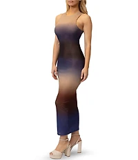 Stevie By Steve Madden Printed High Neck Sleeveless Maxi Dress