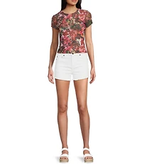 Stevie by Steve Madden Printed Mesh Crew Neck Short Sleeve T-Shirt