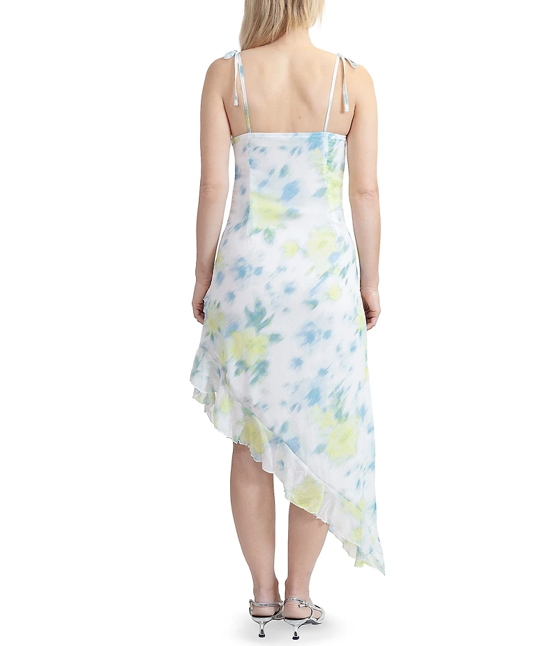 Stevie by Steve Madden Printed Ruffle Asymmetrical Dress