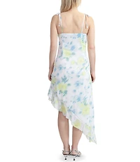Stevie by Steve Madden Printed Ruffle Asymmetrical Dress