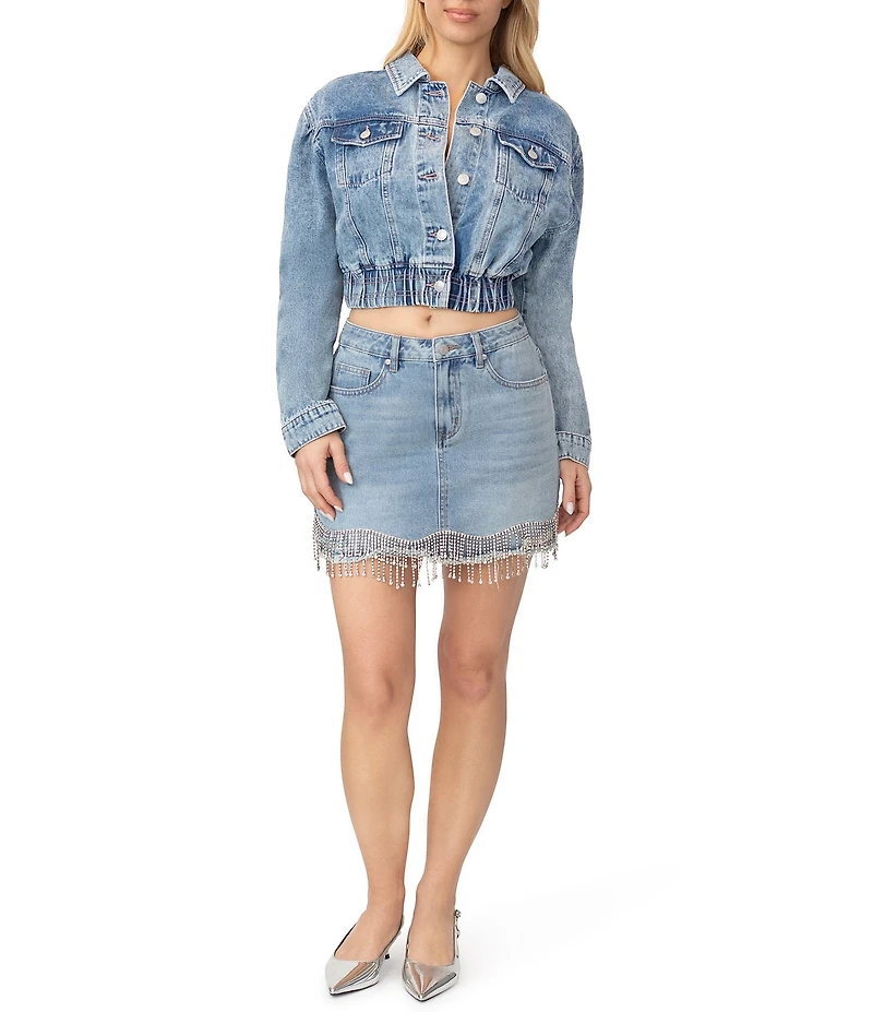 Stevie by Steve Madden Puff Sleeve Cropped Denim Jacket