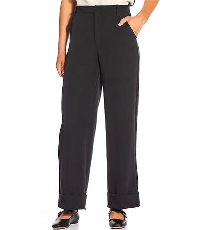 Stevie By Steve Madden Relaxed Straight Leg Cuffed Trouser Pants
