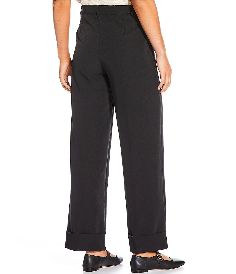 Stevie By Steve Madden Relaxed Straight Leg Cuffed Trouser Pants