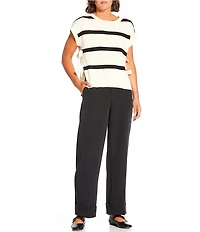 Stevie By Steve Madden Relaxed Straight Leg Cuffed Trouser Pants