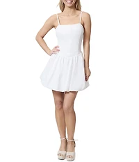 Stevie by Steve Madden Removable Strap Bubble Hem Mini Dress