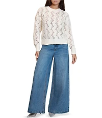 Stevie by Steve Madden Rhinestone Crew Neck Long Sleeve Sweater