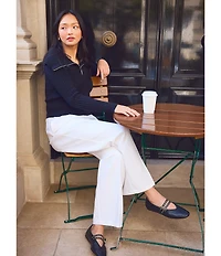 Stevie by Steve Madden Ribbed Cable Knit Open Collar Long Sleeve Zip Front Cardigan